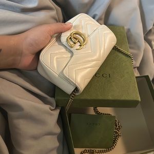 White Gucci mini Marmont